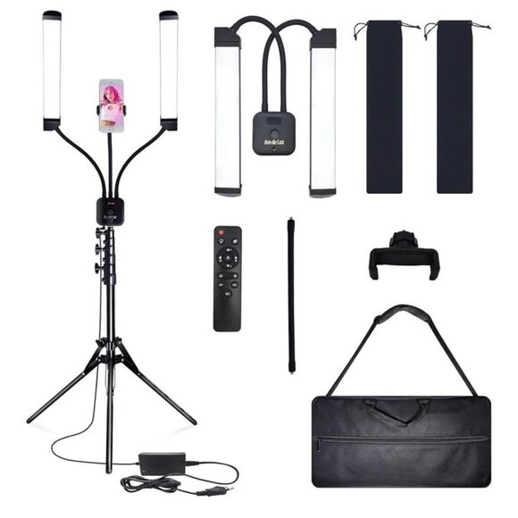 NEW! Aro De Luz LED Lash Light Kit 5400 Lumens Bright 3 Color Modes Adjustabl